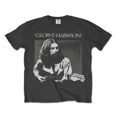 George Harrison T-Shirt Live Portrait Unisex Charcoal Grey