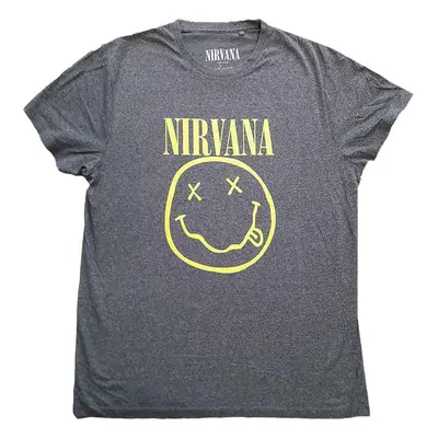 Nirvana T-Shirt Yellow Happy Face Unisex Brindle