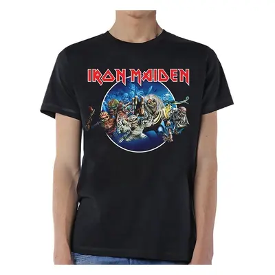 Iron Maiden T-Shirt Wasted Years Circle Unisex Black