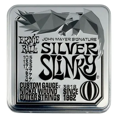 Ernie Ball John Mayer Silver Slinky Nickel Wound Electric Guitar Strings Pack E-guitar strings