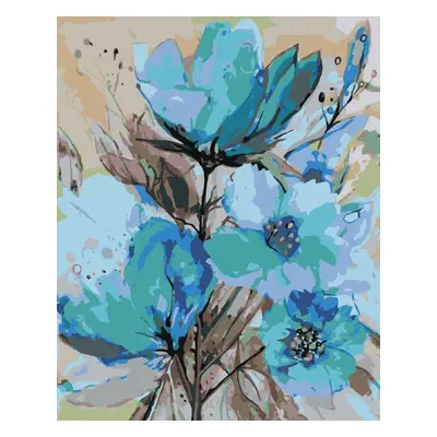 Zuty Diamond Art Abstraction of Blue Flowers II