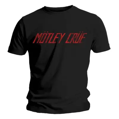 Motley Crue T-Shirt Distressed Logo Unisex Black