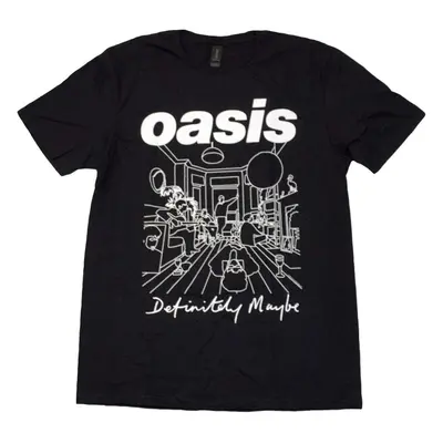 Oasis T-Shirt Definitely Maybe Line Drawing Unisex Black