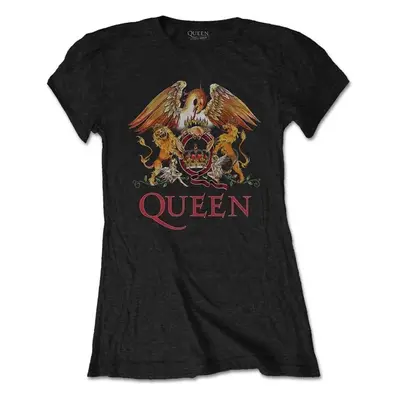 Queen T-Shirt Classic Crest Womens Black