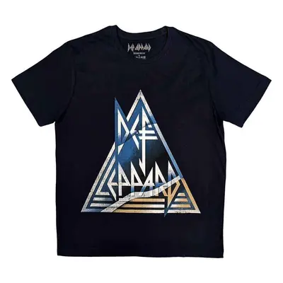 Def Leppard T-Shirt Triangle Logo Unisex Navy Blue