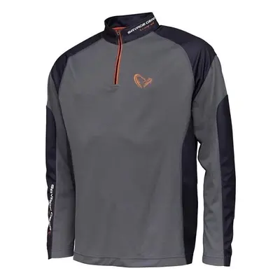 Savage Gear T-Shirt Tournament Shirt 1/2 Zip Sedona Grey