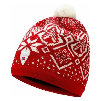 Dale of Norway Winterland Unisex Merino Wool Hat Raspberry/Off White/Red Rose Ski Beanie