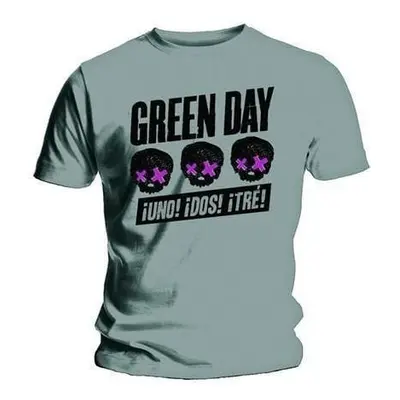 Green Day T-Shirt Three Heads Better Than One Unisex Grey