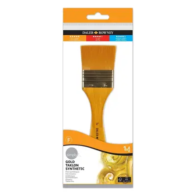 Daler Rowney Simply Acrylic Brush Gold Taklon Synthetic Flat Painting Brush