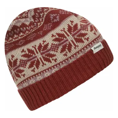 Bergans Jacquard Beanie Chianti Red/Lilac Chalk/Chalk Sand Ski Beanie