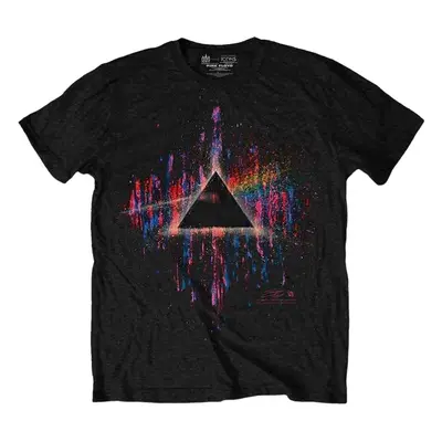 Pink Floyd T-Shirt Dark Side of the Moon Pink Splatter Unisex Black