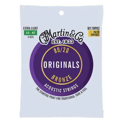 Martin Originals Extra Light 3-Pack Guitar strings