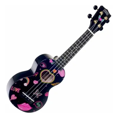 Mahalo Heart Heart Black Ukulele