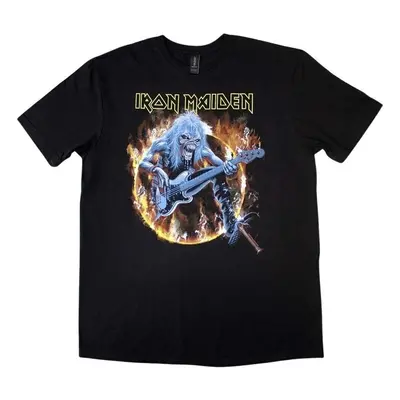 Iron Maiden T-Shirt Fear Live Flames Unisex Black