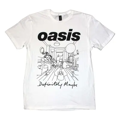 Oasis T-Shirt Definitely Maybe Line Drawing Unisex White