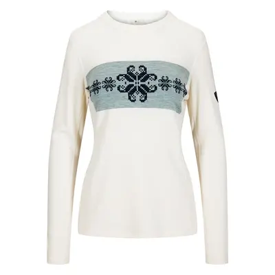 Dale of Norway Falkeberg Womens Crew Neck Baselayer Off White/Navy Jumper