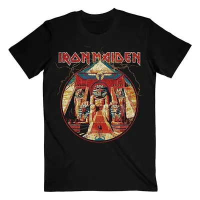 Iron Maiden T-Shirt Powerslave Lightning Circle Unisex Black