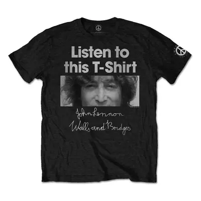 John Lennon T-Shirt Listen Unisex Black