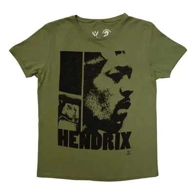 Jimi Hendrix T-Shirt Let Me Live Womens Khaki Green