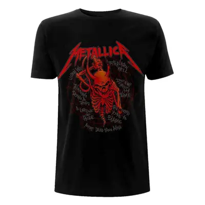 Metallica T-Shirt Skull Screaming Red Seasons Unisex Black