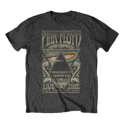 Pink Floyd T-Shirt Carnegie Hall Poster Unisex Charcoal Grey