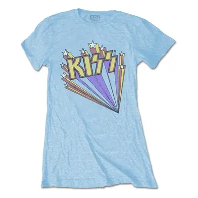 Kiss T-Shirt Stars Womens Light Blue