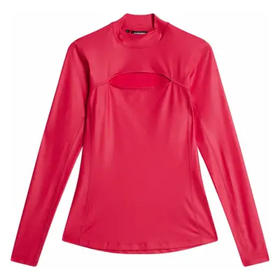 J.Lindeberg Sage Long Sleeve Womens Rose Red Polo Shirt