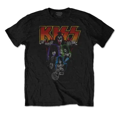 Kiss T-Shirt Neon Band Unisex Black