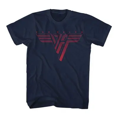 Van Halen T-Shirt Classic Red Logo Unisex Navy Blue