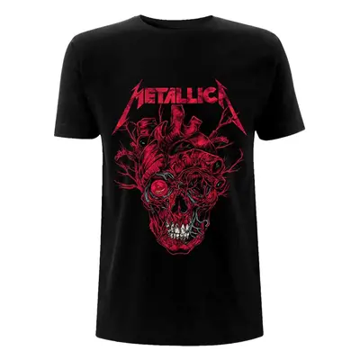 Metallica T-Shirt Heart Skull Unisex Black