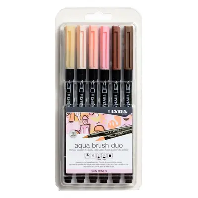 Lyra Double Tip Aqua Duo Markers Skin Tones pcs