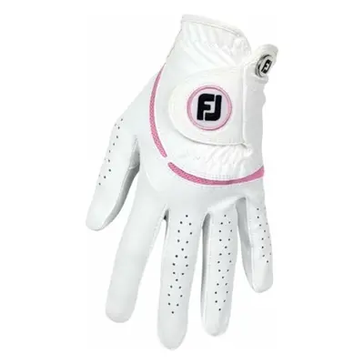 Footjoy Weathersof Golf White/Pink Worn on Left Hand Womens gloves