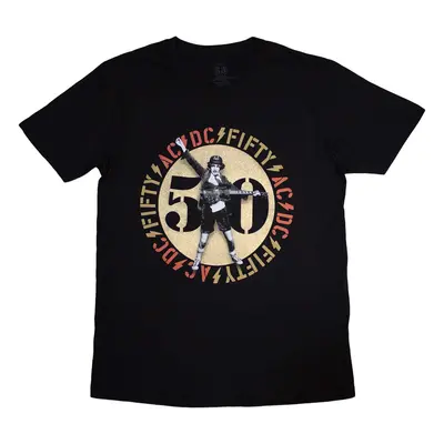 AC/DC T-Shirt Gold Emblem Unisex Black