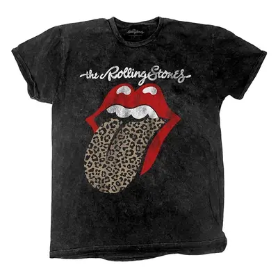 The Rolling Stones T-Shirt Leopard Tongue Unisex Black