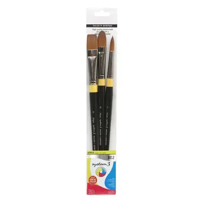 Daler Rowney System3 Acrylic Brush Stiff Synthetic Set of Brushes pcs