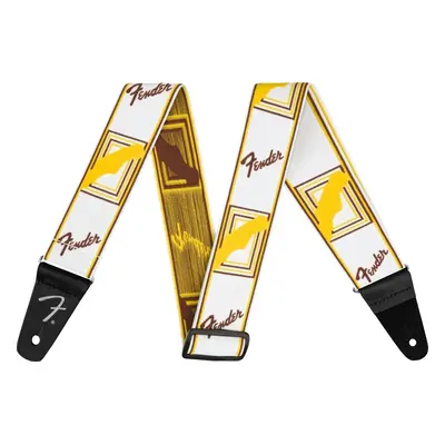 Fender Weighless 2'' Mono Strap Textile guitar strap White/Brown/Yellow