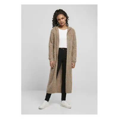 Women's long cardigan Urban Classics hooded feather