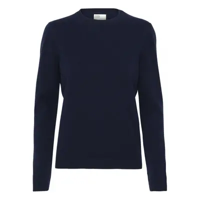 Women's wool round neck sweater Colorful Standard light merino navy blue