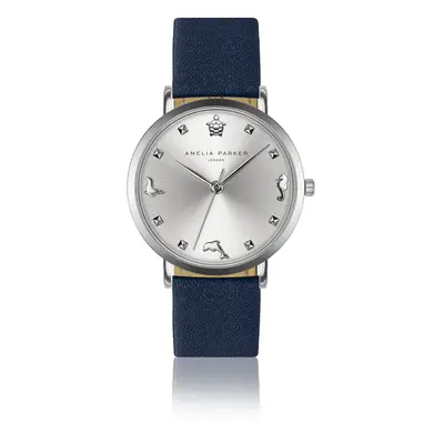 Leather watch woman Amelia Parker Charm Dark blue