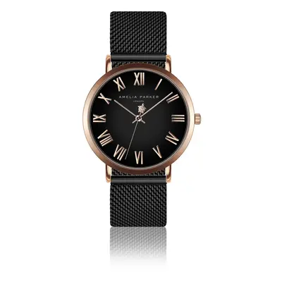 Women's watch Amelia Parker Grand Noir Black Mesh