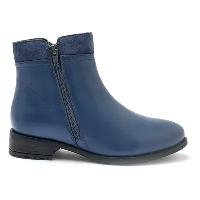 Leather double zip ankle boots for women Pédiconfort