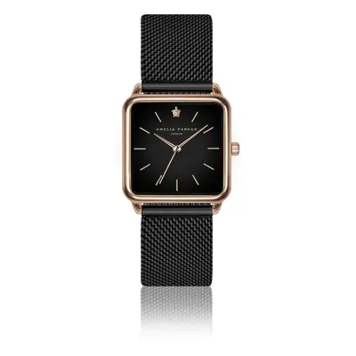 Women's watch Amelia Parker Night Plaza Black Mesh