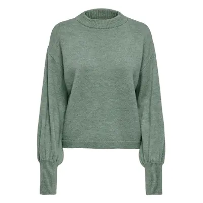 Women's green balloon sleeve Only Onljada Knit sweater