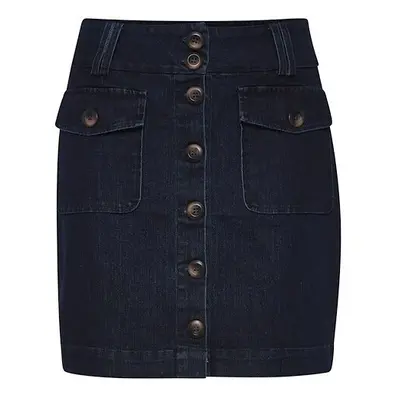 Short denim skirt buttoned in front of woman Atelier Rêve Irloisa