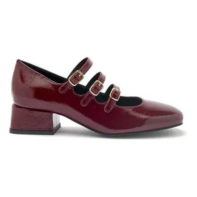 Patent leather triple strap high heels for women Pédiconfort