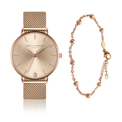 Watch and bracelet for women Amelia Parker Gold Sky