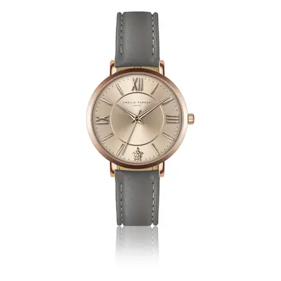 Leather watch woman Amelia Parker Petite Rose Grey