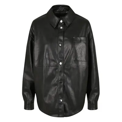 Woman's shirt Urban Classics faux leather over