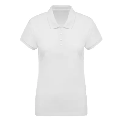 Women's Polo shirt with white piqué sleeves