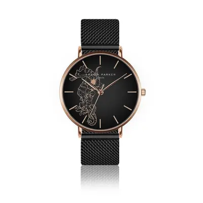 Women's watch Amelia Parker Fossil Black Mesh